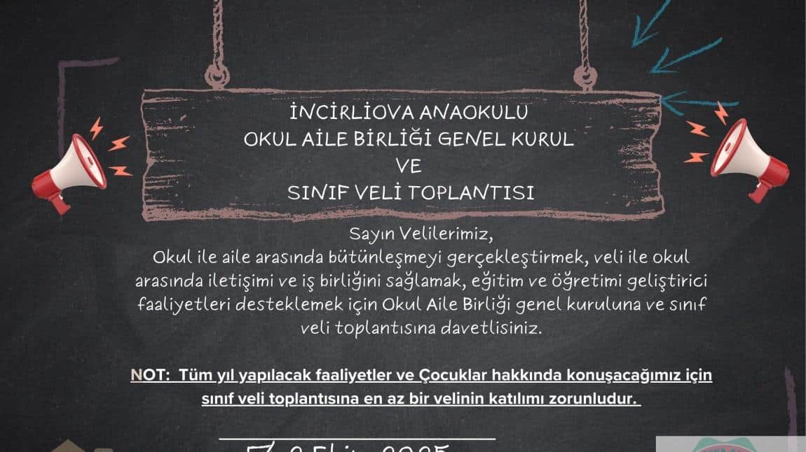Okul Aile Birliği ve Sınıf Veli Toplantısı Duyurusu